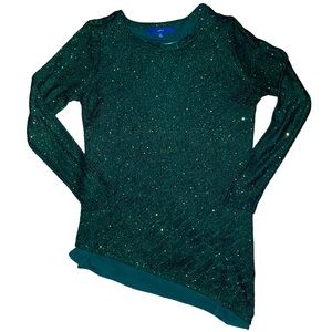 Apt 9 Sparkly Sequin Asymmetrical Holiday Sweater